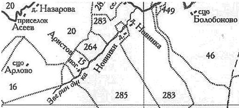 Границы Муниной пустоши показаны под номером 264