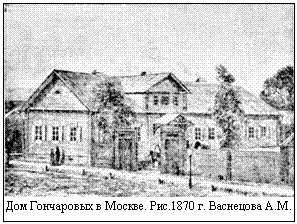  Дом Гончаровых в Москве. Рис.1870 г. Васнецова А.М.  
