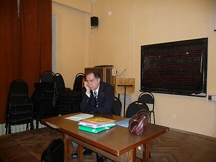 Александр Сергеевич Соколов перед началом защиты 