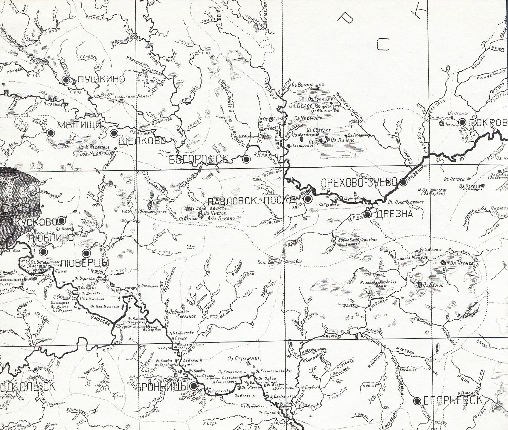 Гидрологическая карта Богородского уезда