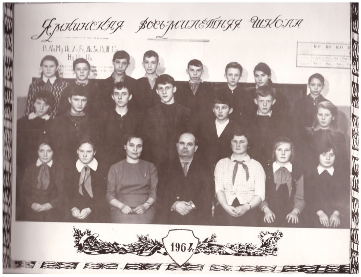 8-б класс Ямкинской школы. Вып. 1965 г.
