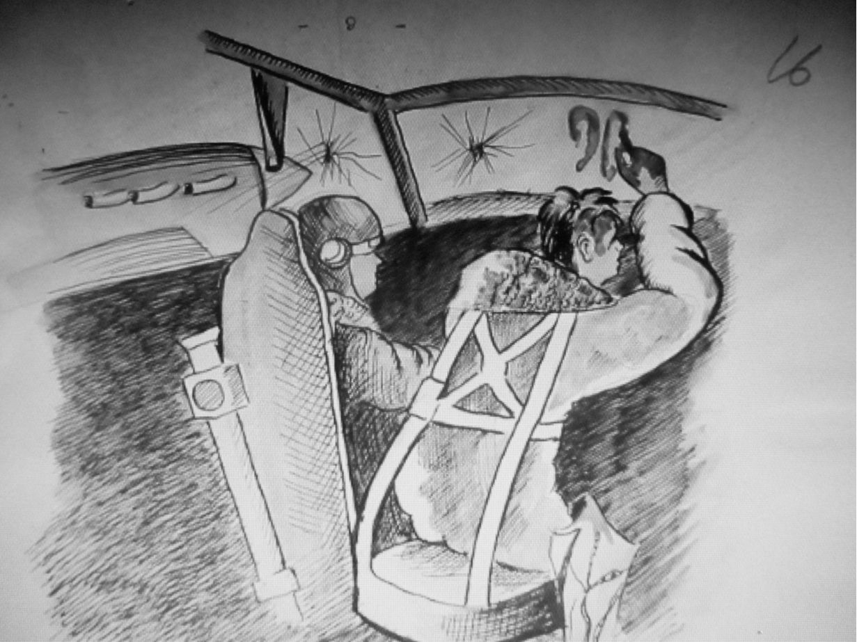Н. Радин и А. Горобец в полете (рисунок из Журнала боевых действий 511 бб ап)