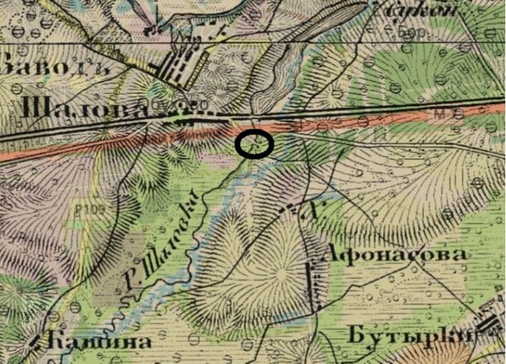 Фрагмент карты двухвёрстки  Московской губернии Шуберта 1860 г.