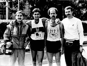 В.Нечаев (крайний справа) с друзьями - олимпийцами