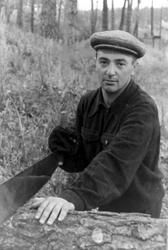 Лев Натанович Гальперин  в экспедиции. 1956 год