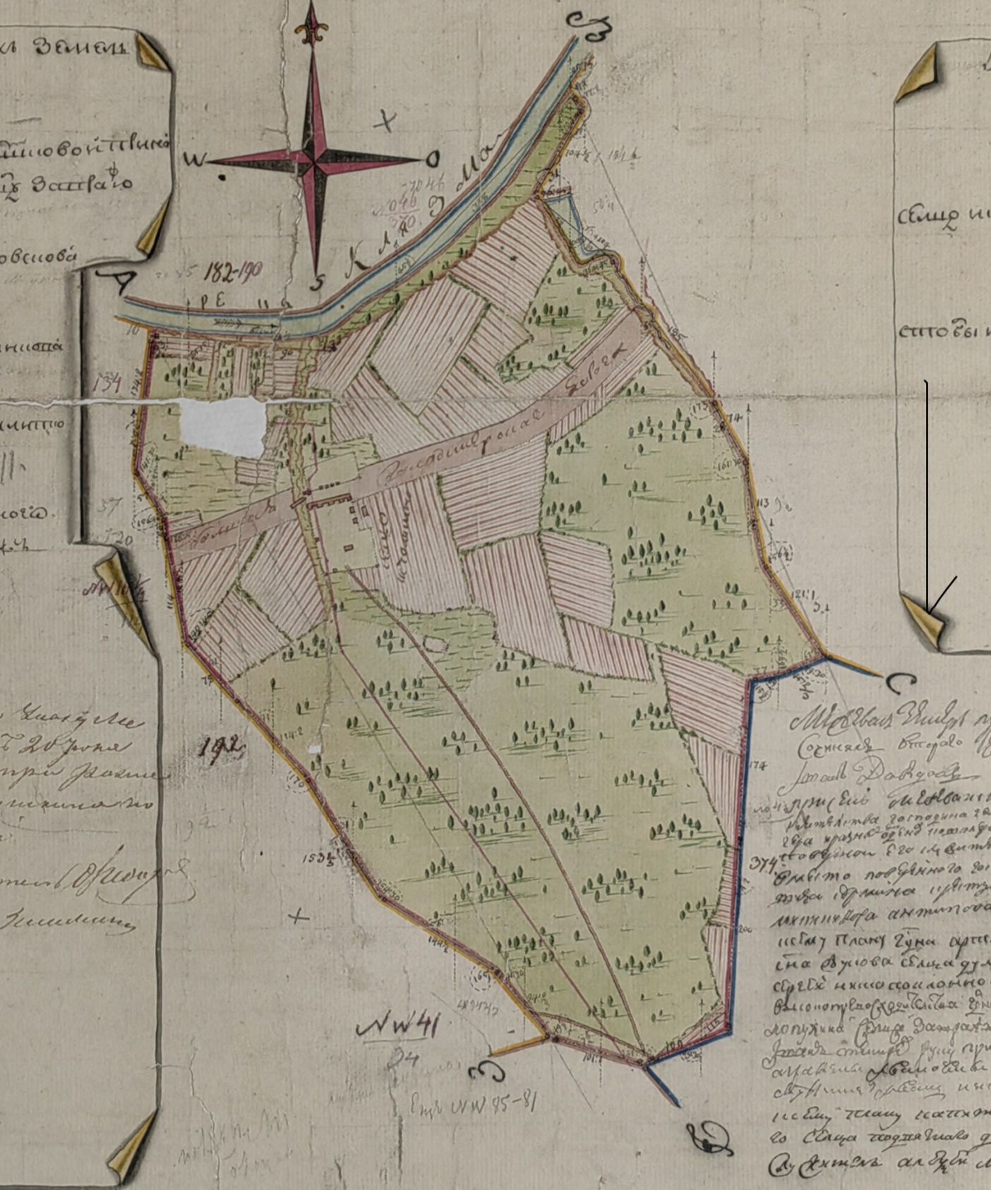 План сельца Истомкино 1768 г. 