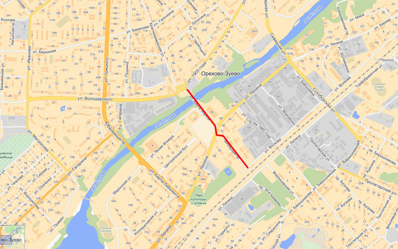 Будущая улица С.Т. Морозова на карте Орехово-Зуева