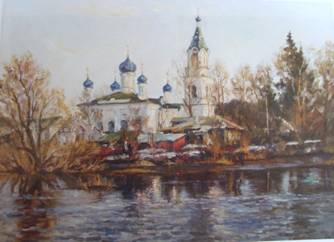 Юрий Александрович Федоренков. Разлив на реке Вохне. Село Казанское 2005 год 