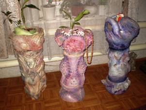 Елена делает такие удивительные напольные вазы, каких не встретишь, пожалуй, больше нигде. 