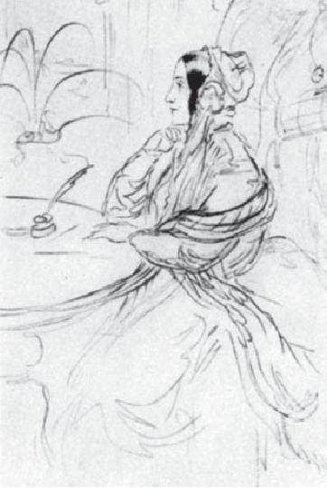 Каролина Карловна Павлова, урожденная Яниш. Рис. Э. Дмитриева-Мамонова, 1848 г